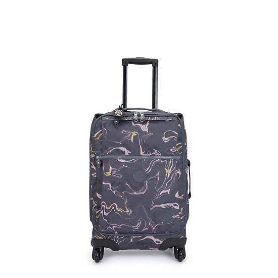 Kipling Darcey Small Printed Carry-On Rolling Koffers Blauw | BE 1744CT